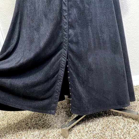 Vintage Pyramid Collection Suede 90's Cool Goth Whimsigoth Victorian Maxi Dress - Picture 5 of 16